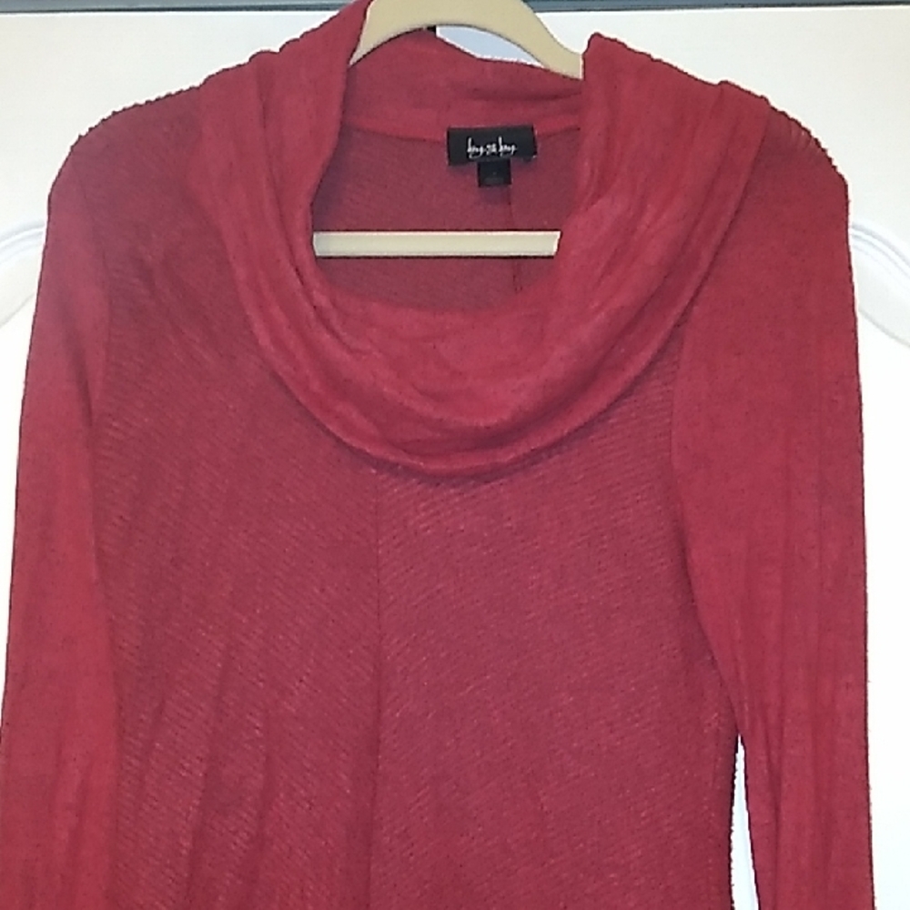 by & by Red Cowl Neck Sweater